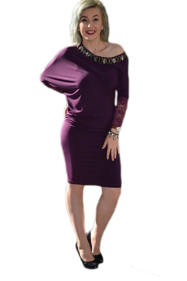 Rochie sofisticata, usor asimetrica, mulata, D&J Exclusive, Mov