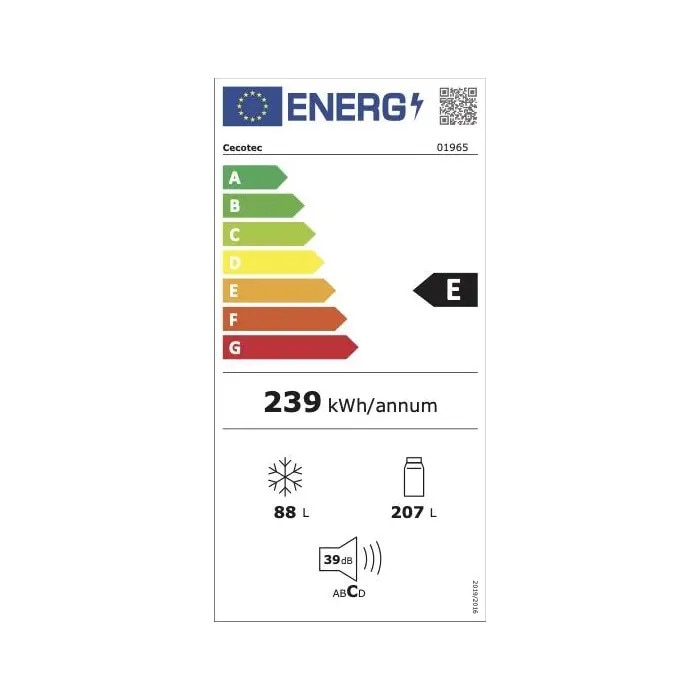 Combina frigorifica Retro Cecotec, Bolero CoolMarket Combi Origin, 294 litri, H 190 cm, congelator 88 litri, sistem Multi AirFlow, Total No Frost, sertar convertibil, filtru carbon, mod ECO, deschidere pe dreapta, bej