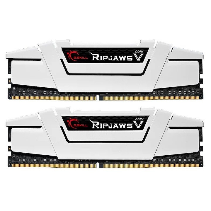 Memorie RAM G.SKILL Ripjaws V F4-3600C16D-32GVWC, DDR4 32GB (2x16GB) 3600MHz CL16 1,35V, alb, kit dual channel