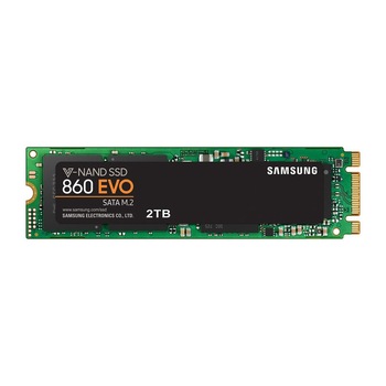 Solid-State Drive (SSD) Samsung 860 EVO, 2TB, SATA III, M.2 Solid-State Drive (SSD) Samsung 860 EVO, 2TB, SATA III, M.2