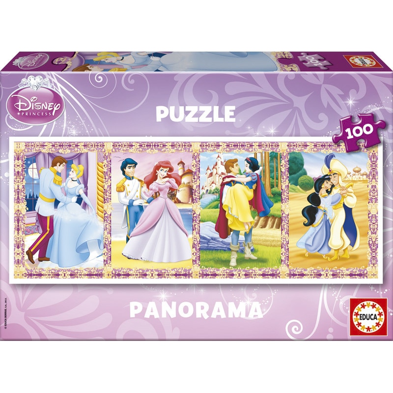 Puzzle Educa - Panoramic - Disney Princesses, 100 piese (13500) - eMAG.ro