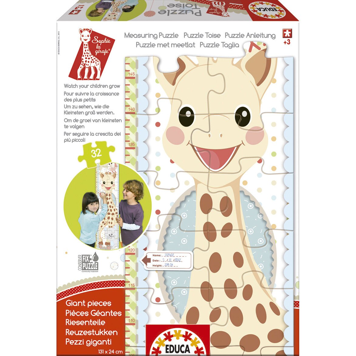 Puzzle Gigant Educa - Height Chart: Sophie the Giraffe, 32 piese (15505)