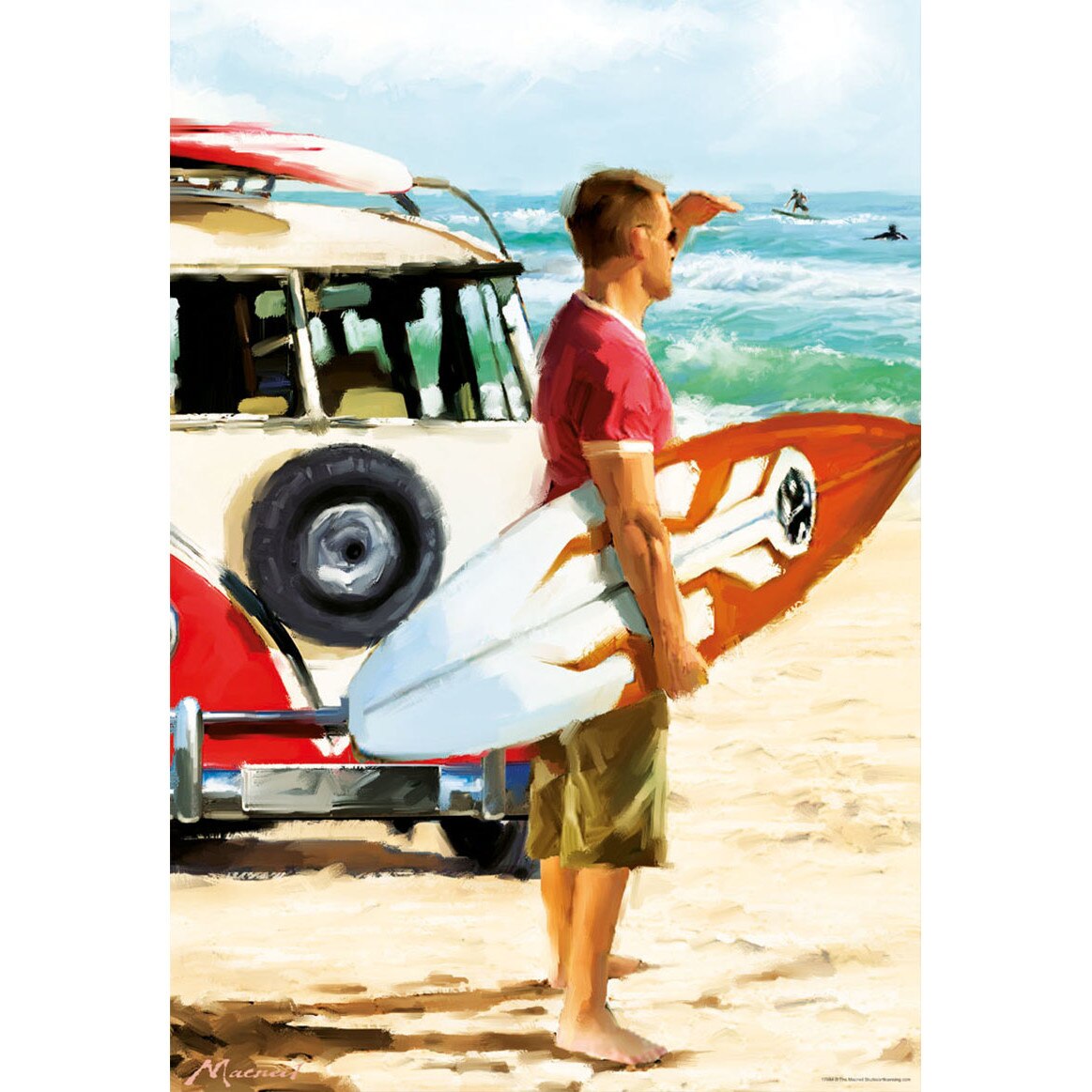 Puzzle Educa - Richard Macneil: Surfer, 500 piese, include lipici puzzle (17084)