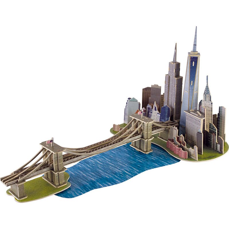 Puzzle 3D din lemn Educa - Brooklyn Bridge, Manhattan Dream, 160 piese (17000)