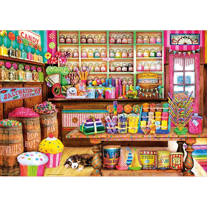 Puzzle Educa - The Candy Shop, 1000 piese, include lipici puzzle (17104)