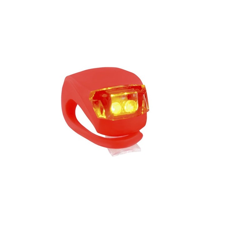Palmonix szilikon LED kerékpár lámpa, fehér/piros szín