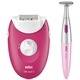Braun Silk-épil 3 3-420 Epilátor, 20 csipesz, 2 sebesség, Trimmer, rózsaszín