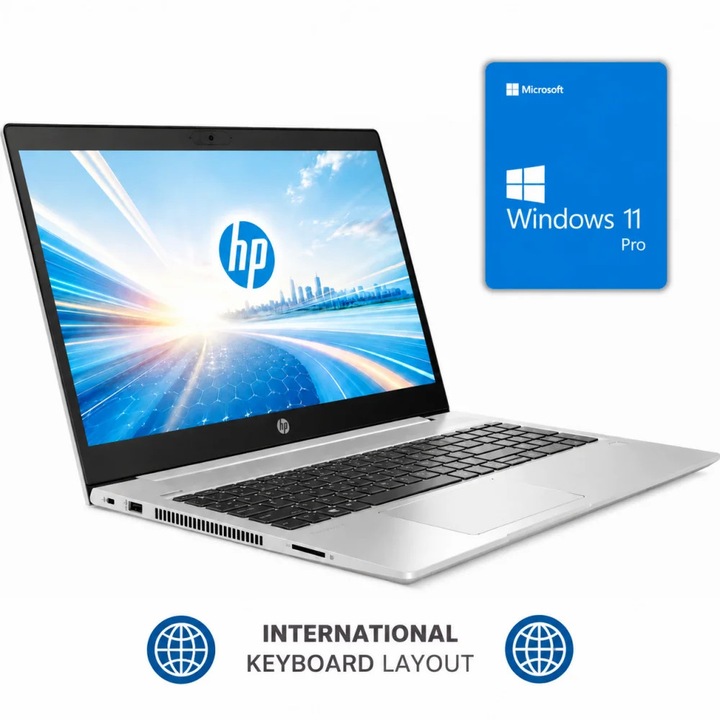 Laptop HP ProBook 455, AMD Ryzen 5 4500U, 24GB Memory, 512GB SSD, 15.6" FullHD, Silver, International Layout, Windows 11 Pro