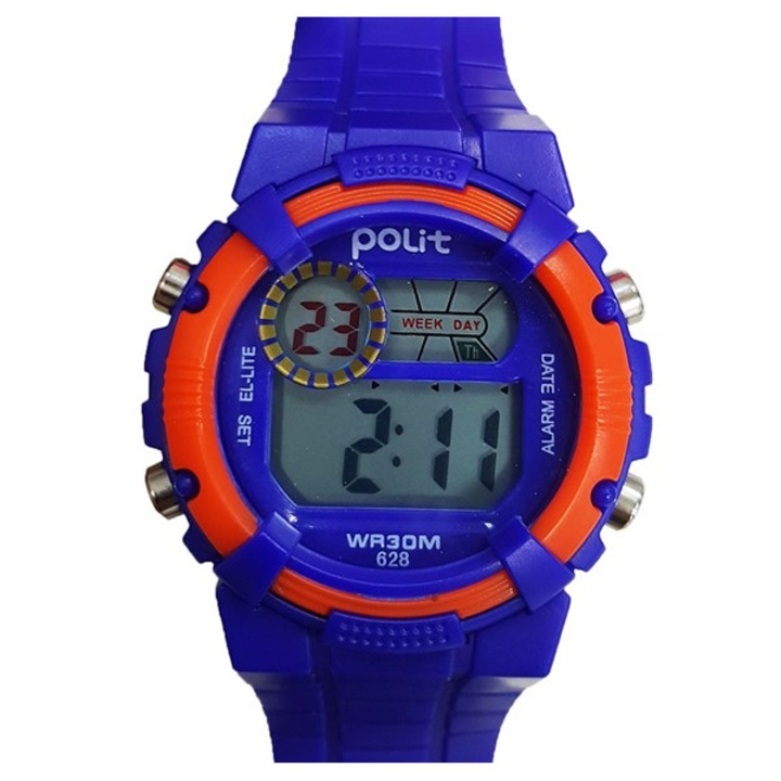 Salamandra Kids Gyerek karóra, digitális kijelző, stopper, dátum, riasztó, vízálló, piros / kék