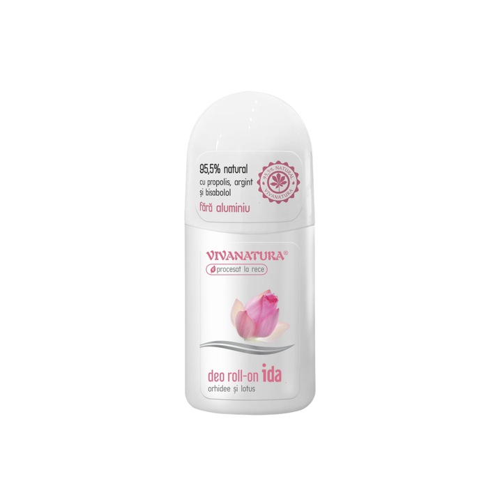 VIVA NATURA, Deodorant Natural Roll-on Ida cu Orhidee si Lotus 50ml
