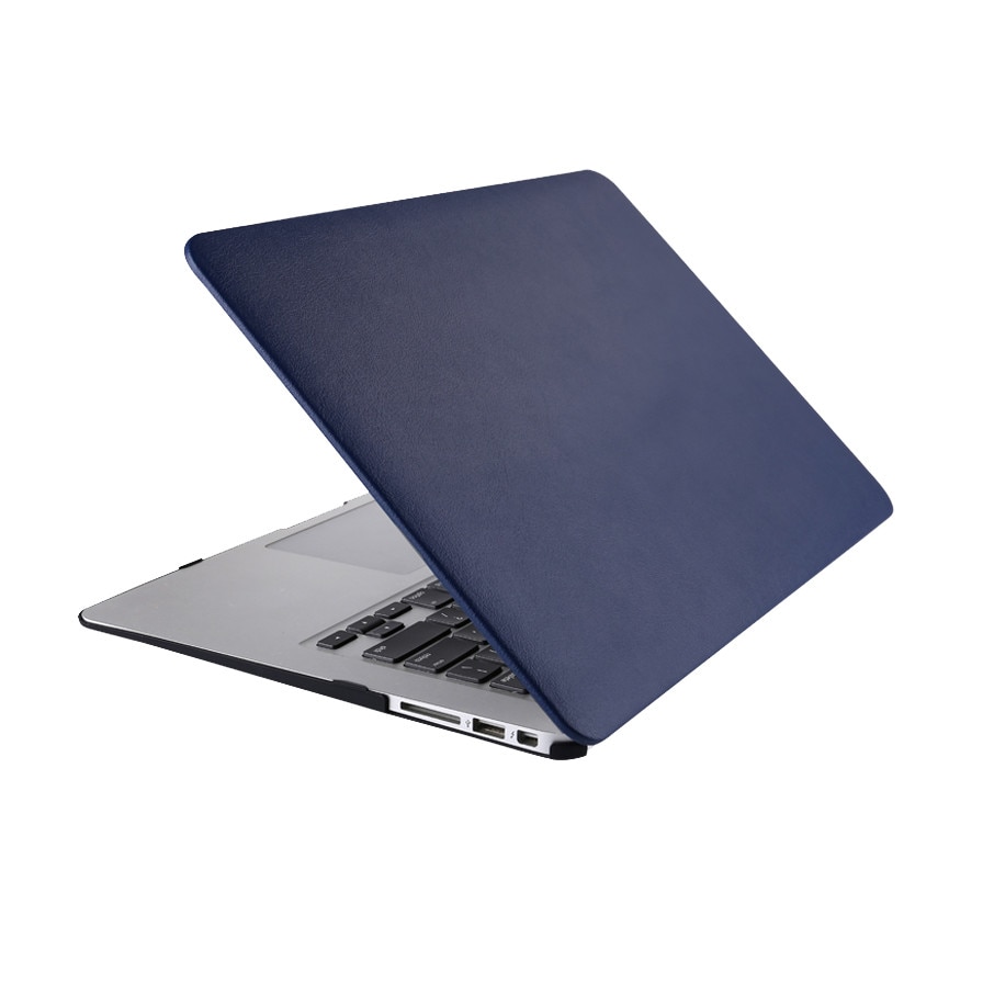 Husa din piele ecologica pentru MacBook New Pro 15.4 inch 2016 / 2017 A1707, albastru inchis