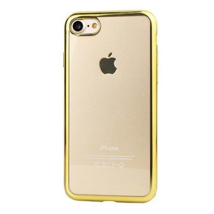 Borítók iPhone 6 / 6S átlátszó pu arany éllel