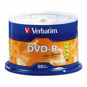 DVD-R, 4.7Gb, 16X ,Verbatim , Cake Box , 50 buc -VD1650SS-USL DVD-R, 4.7Gb, 16X ,Verbatim , Cake Box , 50 buc -VD1650SS-USL