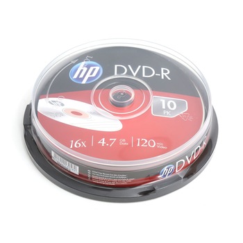 DVD-R, 4.7Gb, 16X , HP , Cake Box , 10 buc-HP1610- DVD-R, 4.7Gb, 16X , HP , Cake Box , 10 buc-HP1610-