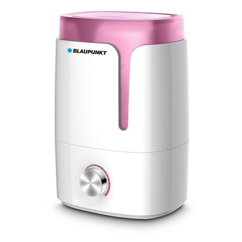 Umidificator de aer Blaupunkt AHS301, ultrasonic, ionizare, aromoterapie, Rezervor 3.5 l, 300ml/h, Alb/Roz Umidificator de aer Blaupunkt AHS301, ultrasonic, ionizare, aromoterapie, Rezervor 3.5 l, 300ml/h, Alb/Roz