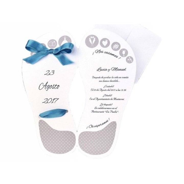 Invitatie de Nunta Shino Papuc Albastru