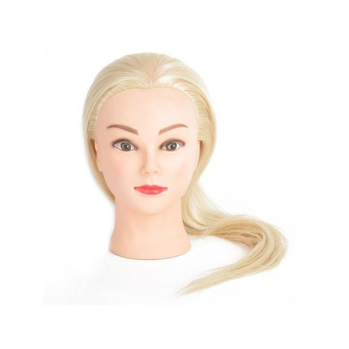 Cap de manechin pentru practica coafor par Blond + suport