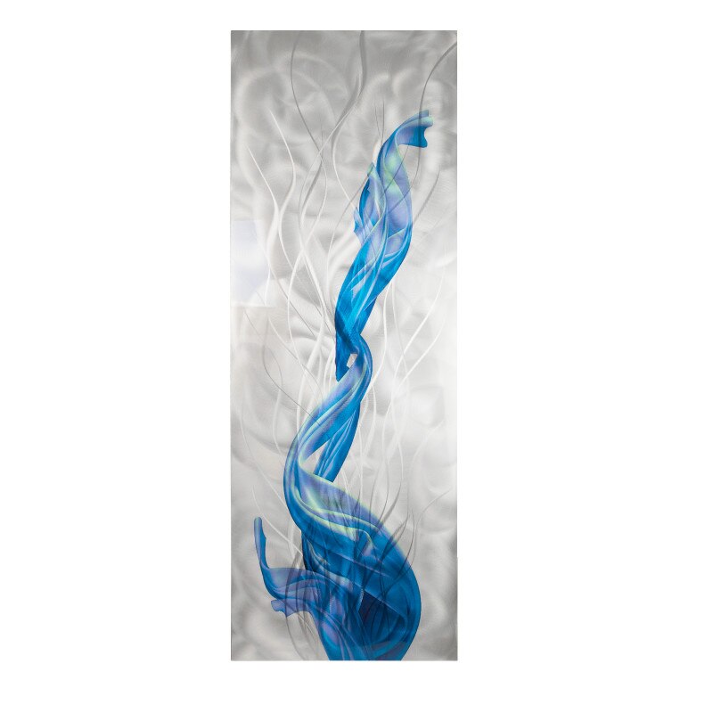 Tablou Abstract 02, realizat manual din aluminiu, 40 x 120 cm