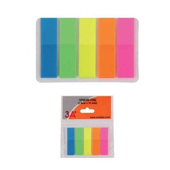 Notes autoadeziv index, 12x45 mm, 5 culori neon, 125 file/set, 3A Notes autoadeziv index, 12x45 mm, 5 culori neon, 125 file/set, 3A