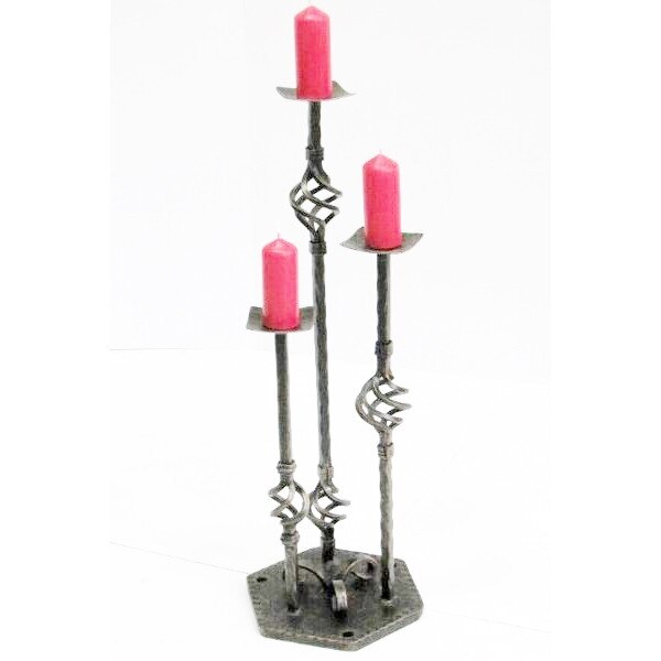 Suport lumanari FORJART Negru