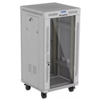 Dulap rack 19" perete 22U/600X600 (FLAT PACK) WITH GLASS DOOR LCD, self-assembly, greutate maxima suportata 1200 kg, RAL color RAL7035, gri