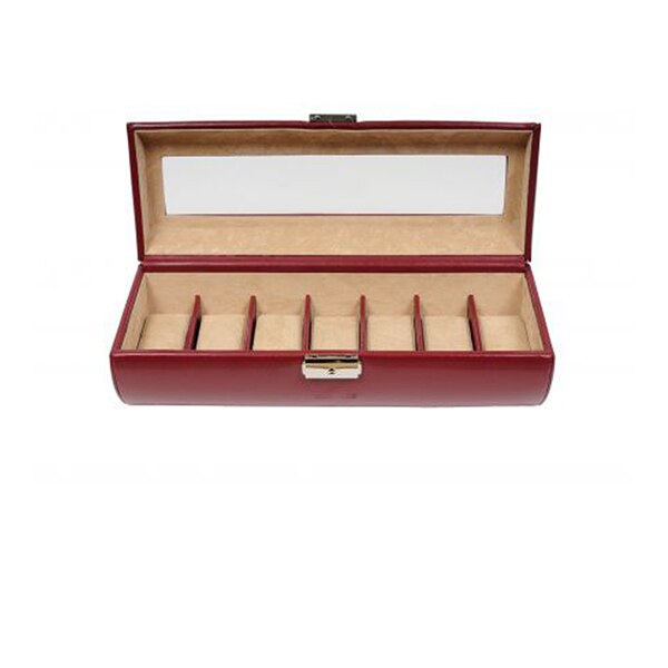 Cutie 7 ceasuri, bordo, din piele ecologica, Windrose by iLUX