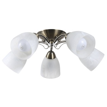 Lustra Interior Erste Orleans 5x60W Max E27 EL0034036 Culoare Alama si Alb Lustra Interior Erste Orleans 5x60W Max E27 EL0034036 Culoare Alama si Alb