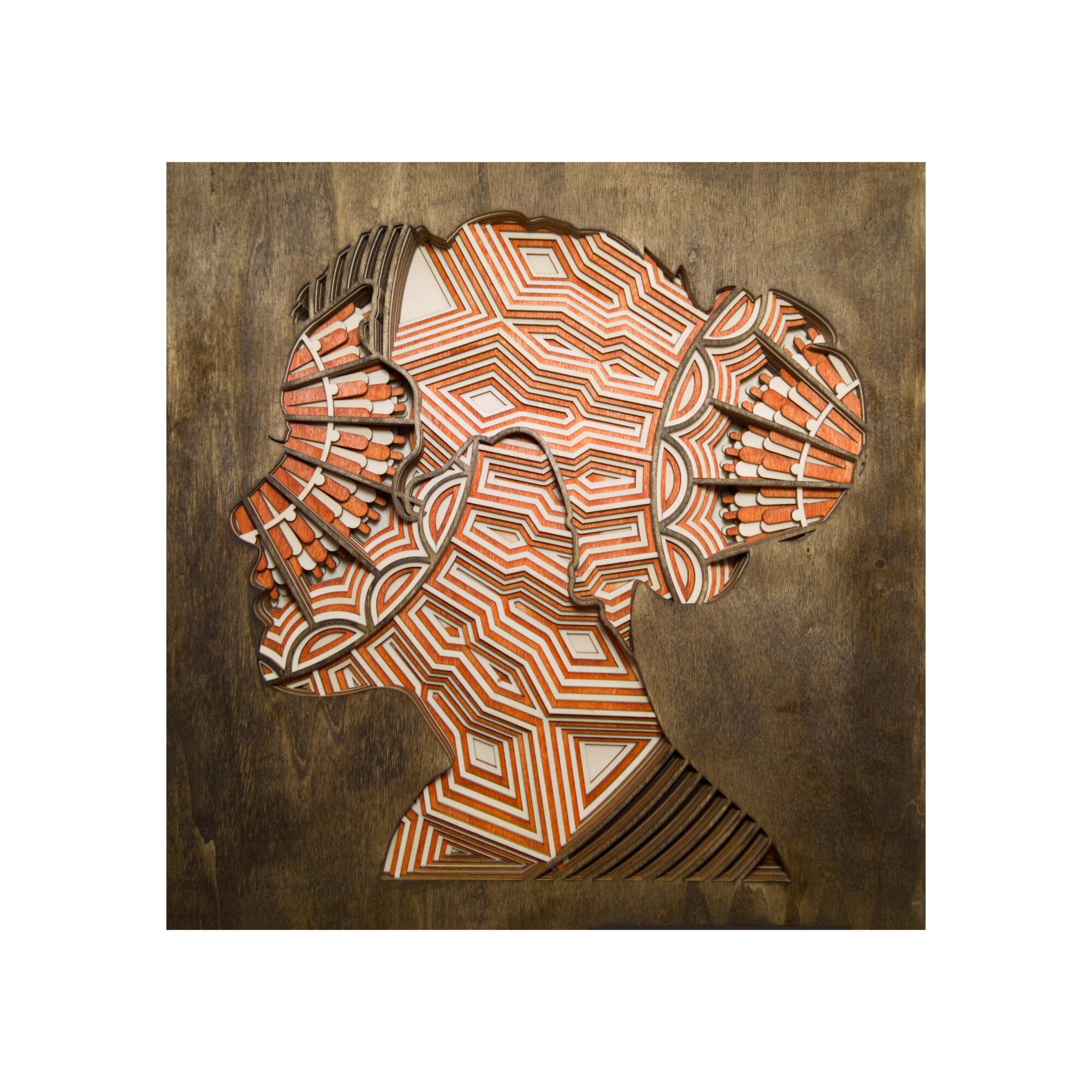 Tablou in straturi portret de femeie