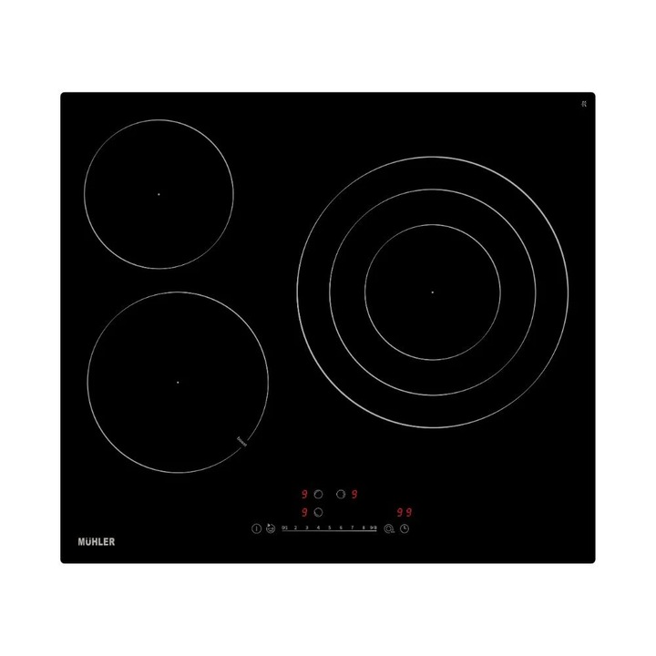 Plita cu inductie, Sencor, Sticla ceramica, 2000W, 10 niveluri de putere, Temporizator 180 minute, Negru