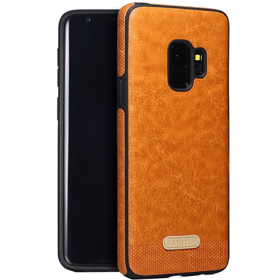 Husa de protectie Leather Mikki Business pentru Samsung Galaxy S9 Plus, Brown