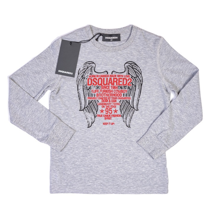 Bluza gri, cu maneca lunga, DSQUARED2 5-6 ani