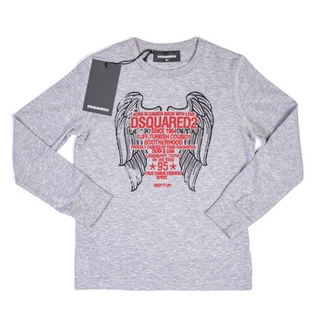 Bluza gri, cu maneca lunga, DSQUARED2 5-6 ani Bluza gri, cu maneca lunga, DSQUARED2 5-6 ani