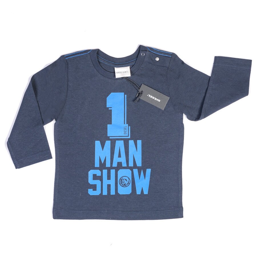 Bluza bleumarine, Diesel, cu text 1 MAN SHOW, baieti, 12 luni