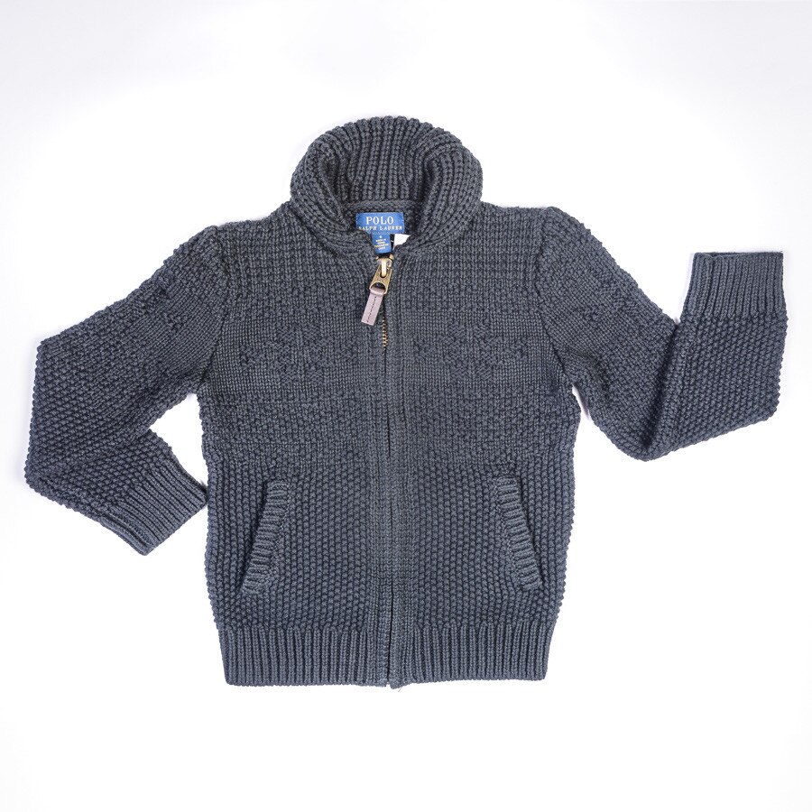 Pulover pe gat Polo Ralph Lauren, cu fermoar, gri , 5-6 ani