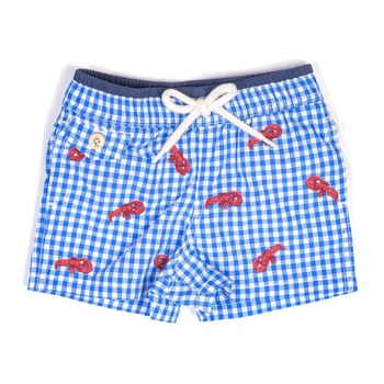 Sort de baie Polo Ralph Lauren, carouri albastre, 6 luni Sort de baie Polo Ralph Lauren, carouri albastre, 6 luni