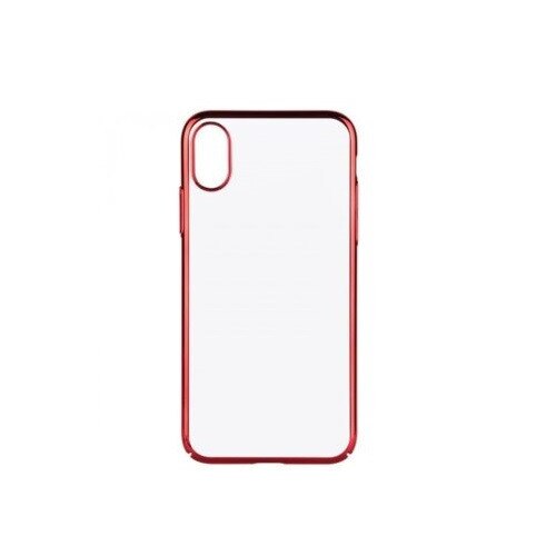 Capac de protectie pentru iPhone X, TPU transparent cu margini electroplacate rose gold
