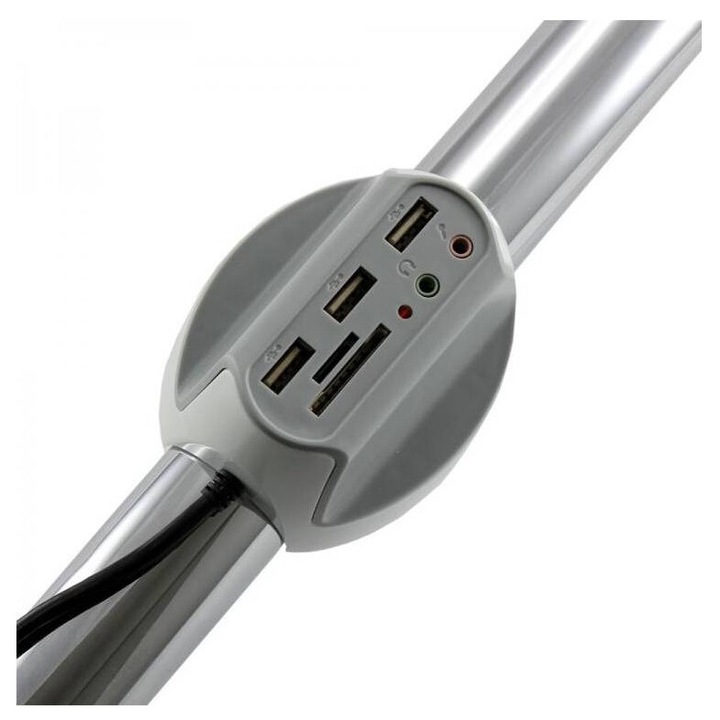 Sbox DH-1 USB - 3xUSB + 3.5mm jack + kártyaolvasó Asztali elosztó (CPX2710205)