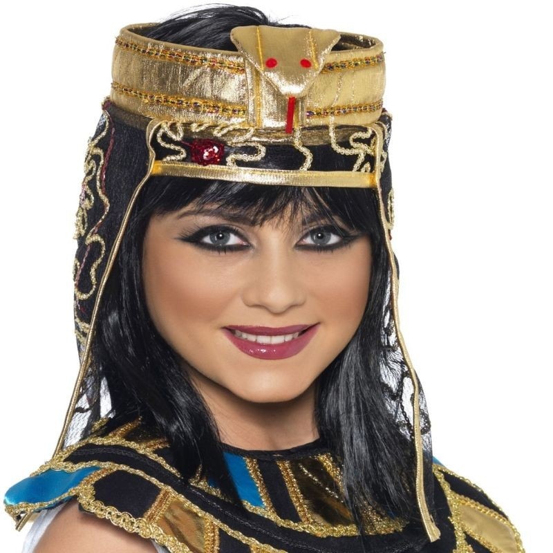 Bentita Cleopatra cu voal, insertie dantela si paiete, diametru 28 cm