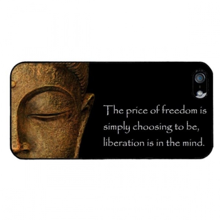 A szabadság a fejben dől el - iphone 5c tok, fekete kerettel, műanyag