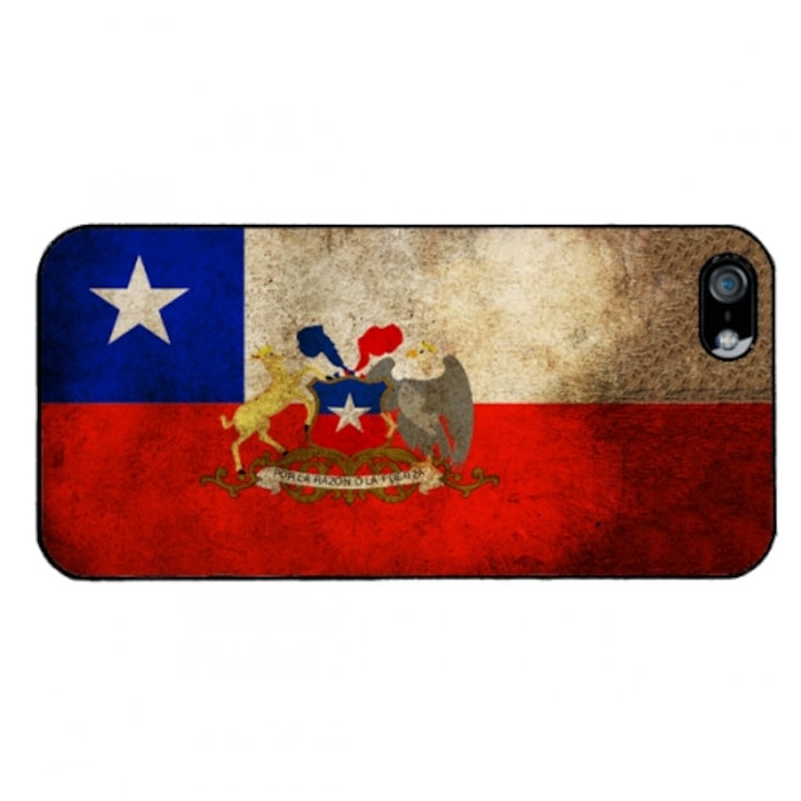 Chile zászlaja - iphone 5c tok, fekete kerettel, műanyag