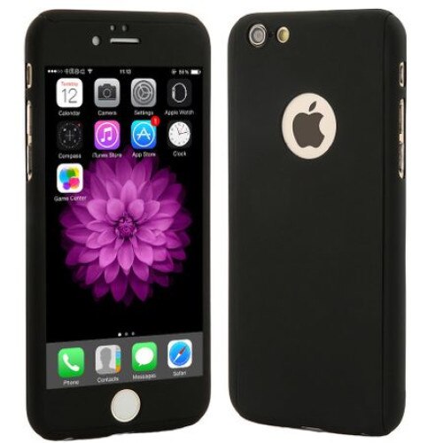 Husa iPhone 6 Plus / 6S Plus PROTECTS 360 + folie sticla, Neagra