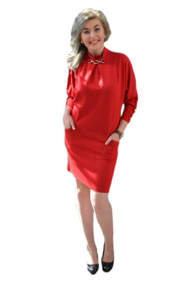 Rochie rafinata cu insertii metalice, D&J Exclusive, Rosu