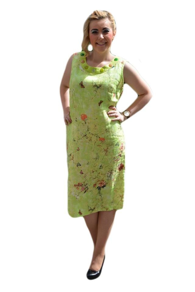 Rochie deosebita, decorata la decolteu, D&J Exclusive, Verde