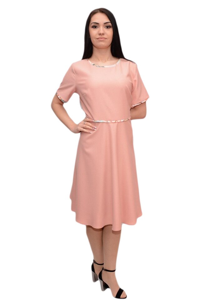 Rochie simpla cu croi evazat, cu dungi colorate , D&J Exclusive, Piersica