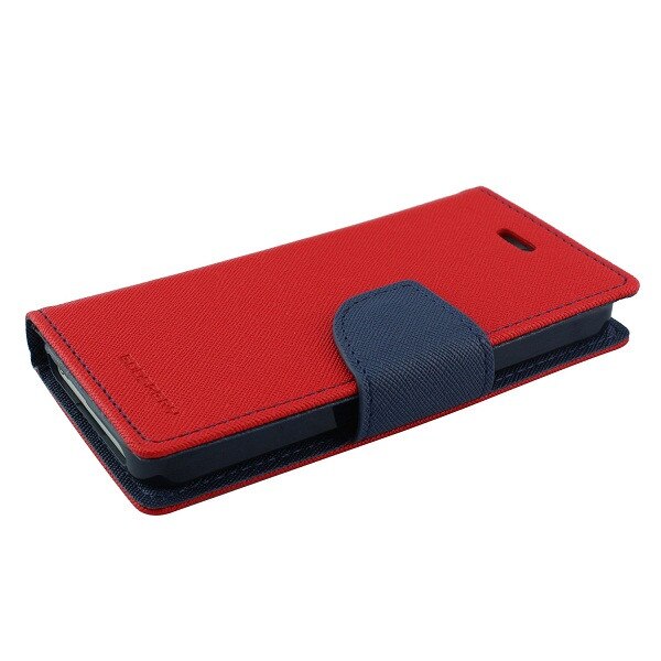 Husa Flip Carte Goospery Mercury Fancy Diary iPhone 5 / 5S Rosu Blister