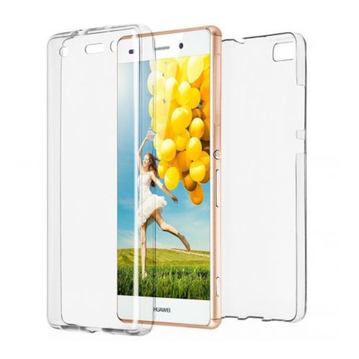 Husa Huawei P8 Lite ultra slim 0.3 mm 360° fata-spate transparenta