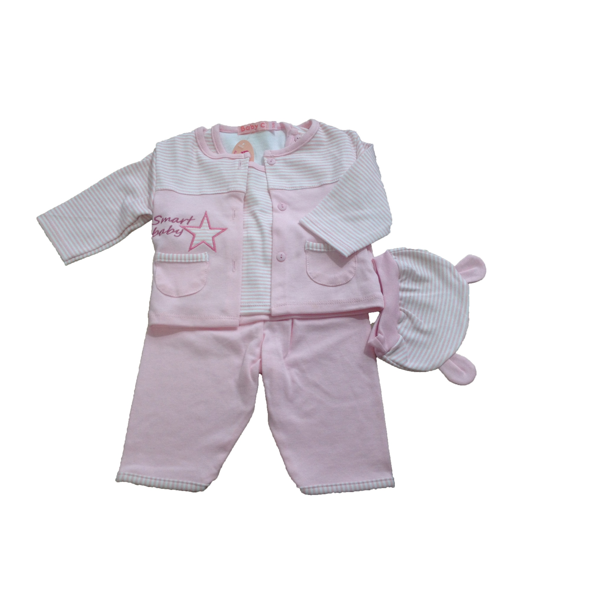 Compleu fetite din 4 piese, Baby C, Smart Baby, Roz