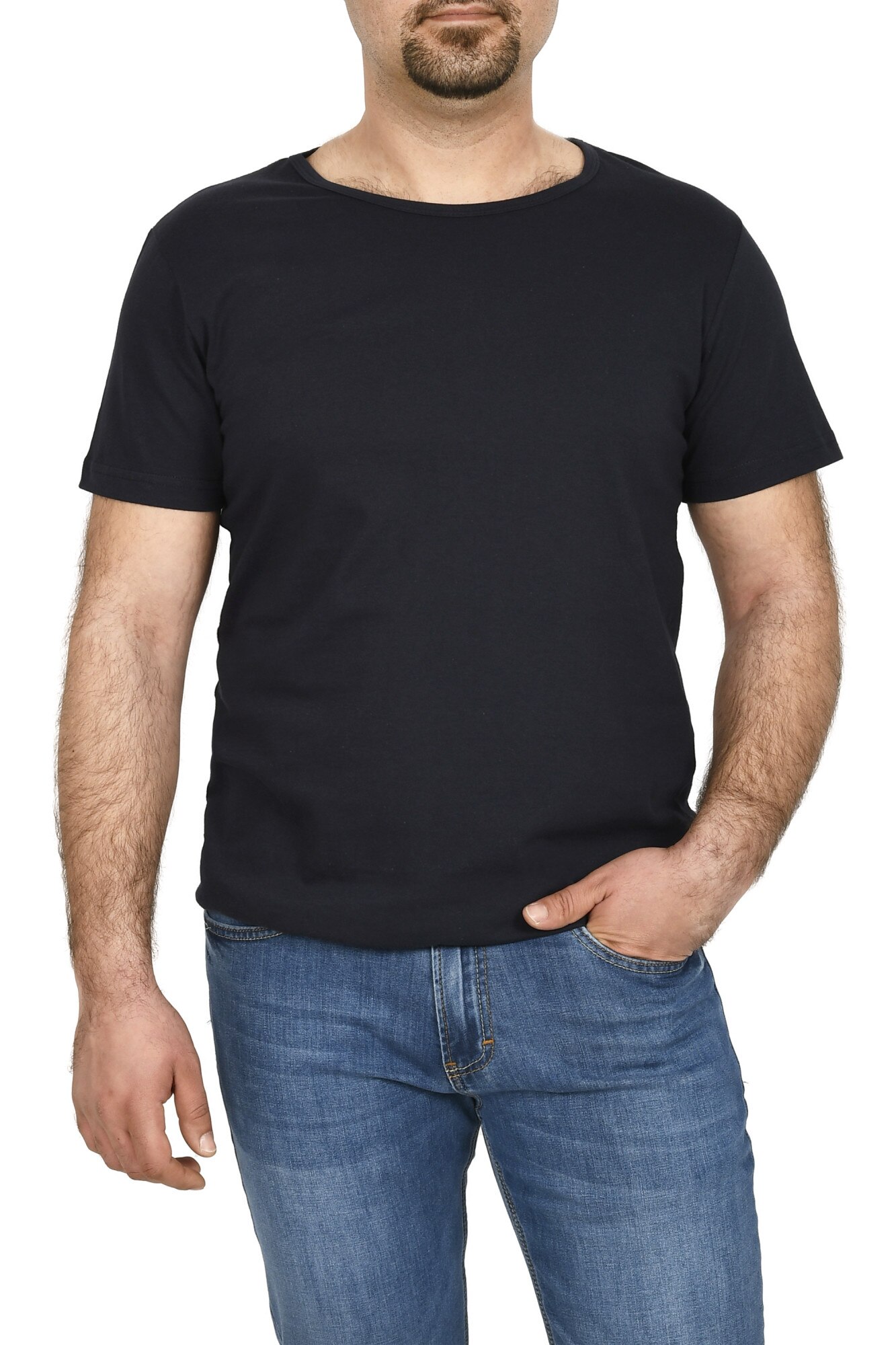 Tricou barbat,GloStory,Bleu Marin inchis, Bleumarin, L