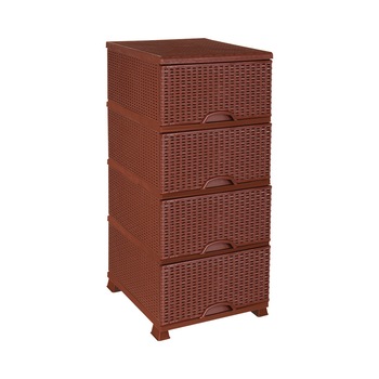 Dulap depozitare , Elif Plastik , 4 cutii pentru depozitare, imitatie ratan, pentru hol, baie si bucatarie, dimensiuni 90X45X38 cm Dulap depozitare , Elif Plastik , 4 cutii pentru depozitare, imitatie ratan, pentru hol, baie si bucatarie, dimensiuni 90X45X38 cm