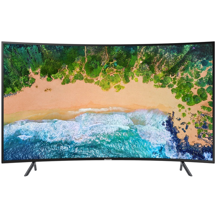 Televizor LED Curbat Smart Samsung, 138 cm, 55NU7302, 4K Ultra HD, Clasa A